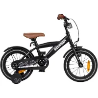 Aventuri Explorer 3.0 jongensfiets, 14 inch, kinderfiets voor kinderen van 3 tot 5 jaar, lengte 95-110 cm, met stabilisatorwielen, matzwart