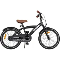 Aventuri Explorer 3.0 jongensfiets, 18 inch, kinderfiets voor kinderen van 5 tot 7 jaar, lengte 110-125 cm, met standaard, matzwart