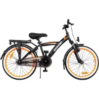 Aventuri Roady 3.0 jongensfiets, 20 inch, kinderfiets voor kinderen van 6 tot 8 jaar, 1 versnelling, zwart/oranje