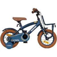 Aventuri 2Cool 3.0 jongensfiets, 12 inch, kinderfiets voor kinderen van 2 tot 4 jaar, lengte 90-105 cm, met stabilisatorwielen, blauw