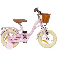 Aventuri Fairy 3.0 meisjesfiets, 12 inch, kinderfiets voor kinderen van 2 tot 4 jaar, lengte 90-105 cm, met stabilisatorwieltjes, roze