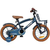 Aventuri 2Cool 3.0 jongensfiets, 14 inch, kinderfiets voor kinderen van 3 tot 5 jaar, lengte 95-110 cm, met stabilisatorwielen, blauw