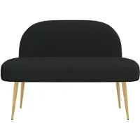vidaXL Gevuld bankje met rugleuning Zwart 110 x 60 x 76 cm