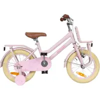 Aventuri Bella 3.0 meisjesfiets, 14 inch, kinderfiets voor kinderen van 3 tot 5 jaar, lengte 95-110 cm, met stabilisatorwieltjes, roze