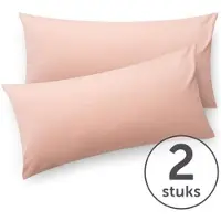PromoHome Kussenhoezen, set van 2 – 50 x 70 cm – Roze – Superzachte jersey-katoenen stof – Gecertificeerd volgens – Machinewasbaar