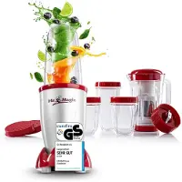 Gourmet Maxx Mr. Magic Mixer | Smoothiemaker met XXL-accessoireset | Staande mixer, 18-delig | Blender met lekvrije vershouddeksels | Keukenmachine voor shakes, smoothies enz.