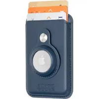 AdroitGoods Magnetische Pasjeshouder – Geschikt voor iPhone met MagSafe-ondersteuning – RFID – PU-Leder – Compatibel met Apple AirTag - Leder/Blauw