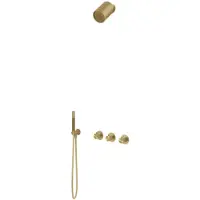 Hotbath Archie thermostatische doucheset met staafhanddouche messing geborsteld PVD