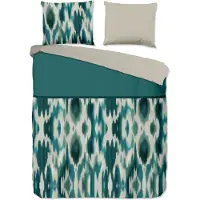 Muller Textil Good Morning Dekbedovertrek "Barletta" - Blauw - (240x220 cm) - 100% Katoen