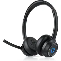 CSL Bluetooth-hoofdtelefoon Head BT met duale microfoon en ENC-filter, multipoint-verbinding voor 2 apparaten, 40 mm drivers, 500 mAh batterij, tot 65 uur batterijduur, stereo-hoofdtelefoon, zwart