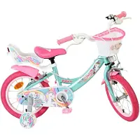 Volare Unicorn Kinderfiets - Meisjes - 14 inch - Groen - Twee handremmen