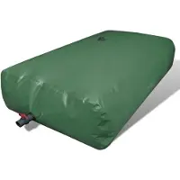vidaXL Opvouwbare wateropslag, regenwateropslag, waterreservoir voor tuinirrigatie met waterkraan, rechthoekig, van PVC, voor plaatsing boven de grond, uitbreidbaar, kleur groen, 3000 liter
