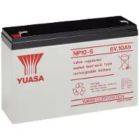 Yuasa NP10-6 VRLA AGM Loodaccu (6 V 10 Ah, F1 terminal)