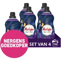 Robijn 4x Klein & Krachtig Wasmiddel Black Velvet 39 Wasbeurten 1,19 liter
