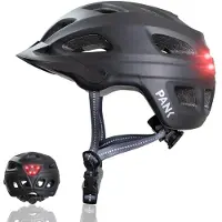 Merkloos Fietshelm heren - Ultralicht 325 g - Met led-achterlicht - 54-61 cm - Zwart