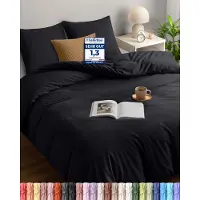 Utopia Bedding Utopia Beddengoed, dekbedovertrek 200x200 cm + 2 kussenslopen 80x80 cm, zwart