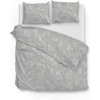 Zohome Dekbedovertrek Katoen - Paisley di Lino - Dove Grey 200 x