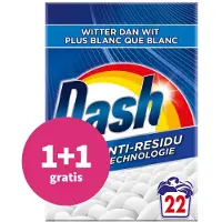 Dash 1+1 gratis: Waspoeder Regular 22 Wasbeurten 1,32 kg