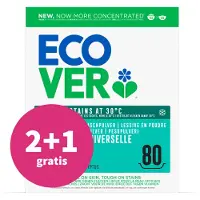Ecover 2+1 gratis: Waspoeder Universal 80 Wasbeurten 4 kg