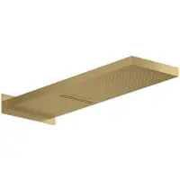 Hotbath Mate M193 hoofddouche 16,5x53,7cm rechthoek met cascade geborsteld messing PVD