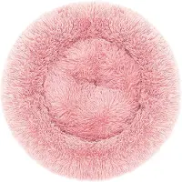 Dripio Hondenbed in de vorm van een donut, rond, 90x25 cm, roze, waterdicht, wasbaar