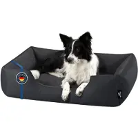 BedDog hondenbed, ZARA hondenmand met wasbare hoes, hondenkorf, hondenbank, GRAFIT (grijs), (XL), ongeveer 100x85x23 cm