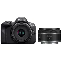 Canon EOS R100 systeemcamera Zwart + RF-S 18-45mm IS STM + RF 50mm f/1.8 STM