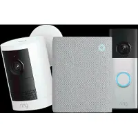 Ring Outdoor Camera Batterij 2e Generatie Wit + Battery Video Doorbell 2K Plus + Chime 3e Generatie