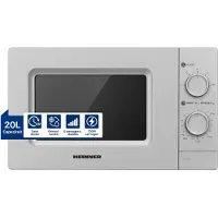 Heinner HMW-MD20MSL, Werkblad, Vrijstaande magnetron, 20 liter, 700 watt, Draaiend, Zilverkleurig