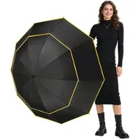 Famanu – Compacte golfparaplu van 157 cm, oversized met dubbel dak en ventilatie, winddicht en waterdicht, geschikt voor zowel dames als heren, ideaal voor alle weersomstandigheden