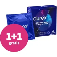 Durex 1+1 gratis: Condooms Extra Safe 3 stuks
