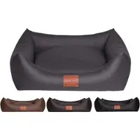 Merkloos Hondenmand - Hondenbed - Imitatieleer - Donkerbruin - 100 x 80 cm