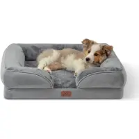 Bedsure Orthopedisch hondenbed, 71x58 cm, grijs, met hoge rand en antislipbodem