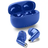 Music Sound Drift Bluetooth oordopjes, draadloos, met compact en kleurrijk etui, automatische pairing, touchbediening, tot 22 uur afspeeltijd, blauw
