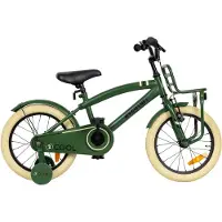 Aventuri 2Cool 3.0 jongensfiets, 16 inch, kinderfiets voor kinderen van 4 tot 6 jaar, lengte 100-115 cm, met stabilisatorwielen, groen