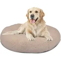MediaShop Peaceful Pooch L - pluizig hondenbed - 94cm diameter - opvouwbaar - in verschillende maten. Kattenbed - wasbaar - uitneembare vulling - ontspant gewrichten en spieren - anti-slip noppenbodem