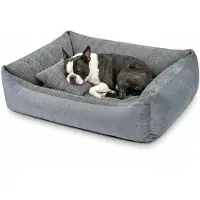 4L Textil Teo Kattenbed, wollige kattenmand, kattensofa, behaaglijk hondenbed voor kleine honden, kattenmand, wasbaar, hondenmand voor puppy's, grafiet, 60 x 40 cm, donkergrijs
