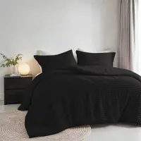 Zydante teddy rib dekbedovertrek - Zwart - 240x220