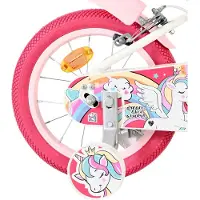 Volare Unicorn Kinderfiets - Meisjes - 14 inch - Wit - Twee handremmen
