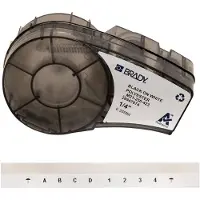 Brady M21-250-423 tape polyester | zwart op wit | 6,35mm x 6,40m