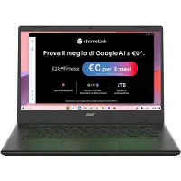Acer Chromebook 314 CBOA314-1H-C4ZG laptop. Processor: Intel Celeron N4500. RAM: 4 GB DDR4. Opslag: 128 GB eMMC. Scherm: 356 mm (14 inch), FHD UHD. Grafische kaart: Intel