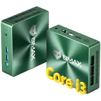 BMAX Mini-pc, Intel Core i3-8109U, tot 3600 MHz, 12GB RAM, 256GB SSD, compact formaat, kleur: groen