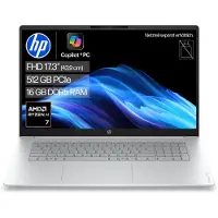 HP OmniBook 3 Laptop: FHD SSD AI laptop voor de hele dag productiviteit. AMD Ryzen AI, 7, 16GB RAM, 512GB, zilver