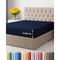 WAN Hoeslaken - Bedlaken - Slaapcomfort - 40 cm diepe hoek - 90x200 cm - Marineblauw