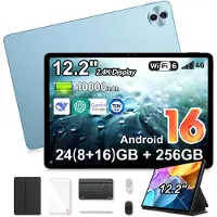 Blackview Tablet Mega 5 - 12,2 inch 2,4K IPS 120 Hz - Android 16 - 24 GB (8+16) RAM, 256 GB ROM - 10000 mAh 55W - WiFi 6 - 1080P Widevine L1 - Blauw