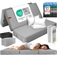 Kesser Logeermatras - 3-voudig opvouwbaar vouwmatras met draagtas - 15 cm dik - 120x195 cm - Grijs