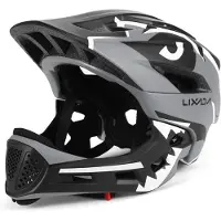 Merkloos Kinderhelm Fietshelm - Fullface - Afneembaar kinkussen - Verstelbaar 52-56 cm - Met zonnevizier - Voor fietsen en skaten