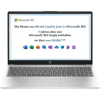 HP Laptop met FHD-scherm, 4 GB RAM, 128 GB opslag, UHD-grafische kaart, Windows 11 Home (S-modus), inclusief Microsoft Office, Intel N100 processor, 4 GB DDR4 RAM en 128 GB UFS-opslag, kleur: zilver
