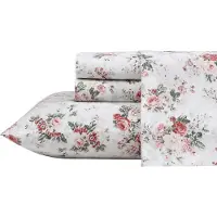 Laura Ashley - Volledige lakens katoenen percal beddengoedset Fris & Cool Home Decor Ashfield roze volledige