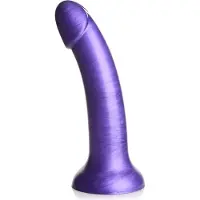 XR Brands G-Tastic - Metalen Siliconen Dildo - 17,8 cm purple